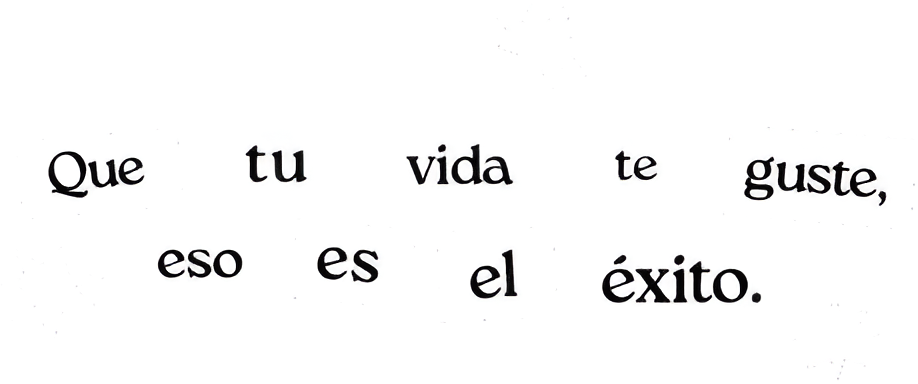 que tu vida te guste eso es el exito